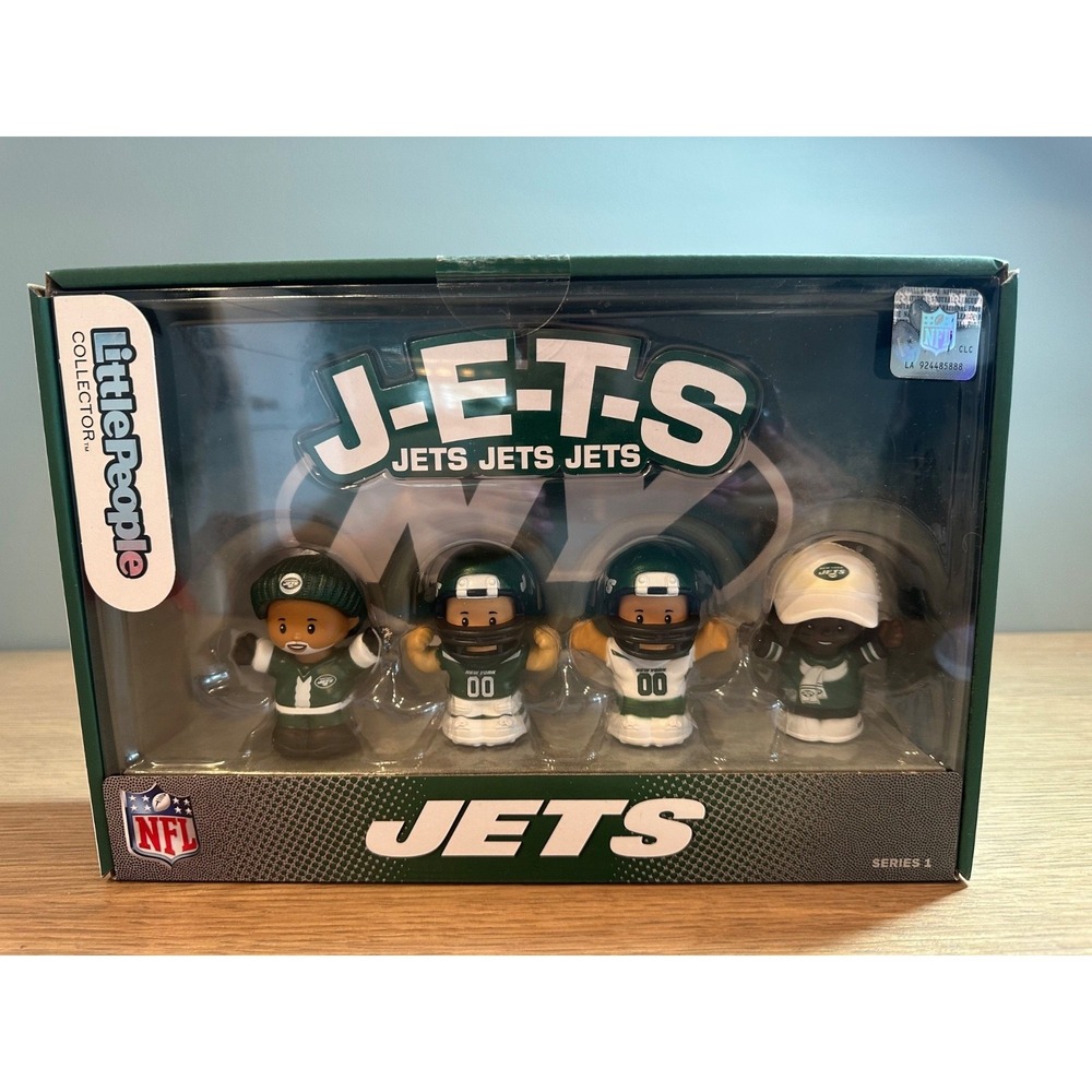 New Fisher Price Little People Collector NFL New York Jets 4 Figure Set
